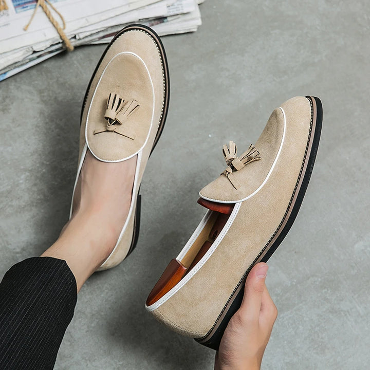 Tassel Loafers Slip-On Loafers Men's Casual Mules Shoes Suede Driving Shoes Fashion Mens Moccasins Pointed Banquet Social Shoes