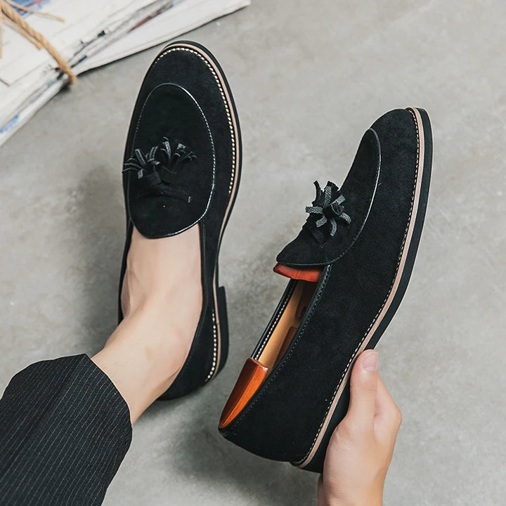 Tassel Loafers Slip-On Loafers Men's Casual Mules Shoes Suede Driving Shoes Fashion Mens Moccasins Pointed Banquet Social Shoes