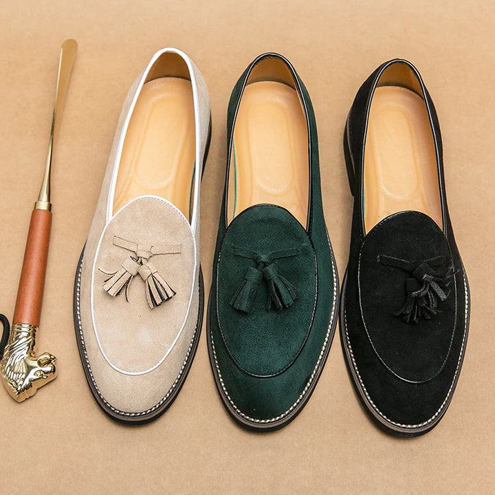 Tassel Loafers Slip-On Loafers Men's Casual Mules Shoes Suede Driving Shoes Fashion Mens Moccasins Pointed Banquet Social Shoes